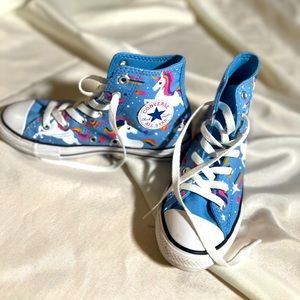 Blue Unicorn Converse Girl Shoe